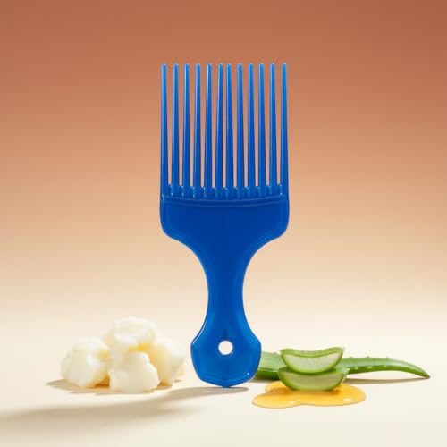 Sluswallow Blue Hair Pick and Barber Comb for Curly Hair Styling
