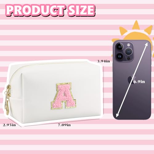 Gosuoa Personalized Letter Monogram Waterproof PU Leather Makeup Bag