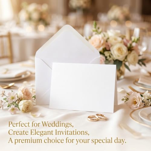 40 Pack 5x7 Blank White Cards and A7 Envelopes for DIY Invitations
