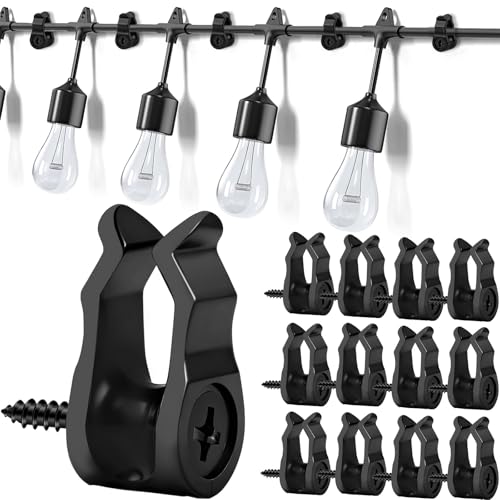 Dreecy 60 Pack Waterproof Outdoor String Light Hooks - Black