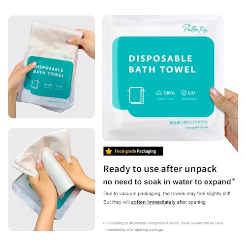 4 Pack Disposable Bath Towels Durable Large Portable Thicken Camping Towels for Travel Hotel Business Trip Swimming Pet Towels Sauna Spa Hot Spring Water Play 55''X27.5''