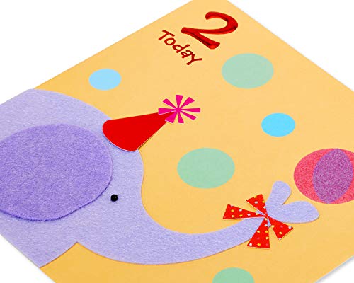 Papyrus 2nd Birthday Card Great Big Happy Birthday with Elephant & Gold Seal