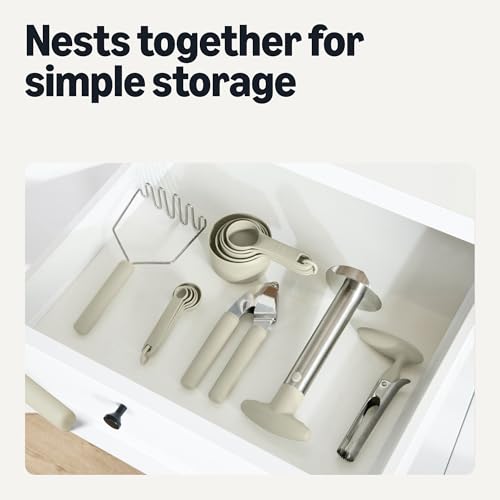 10-Piece Measuring Cups and Spoons Set - Food-Grade Plastic, Dishwasher-Safe