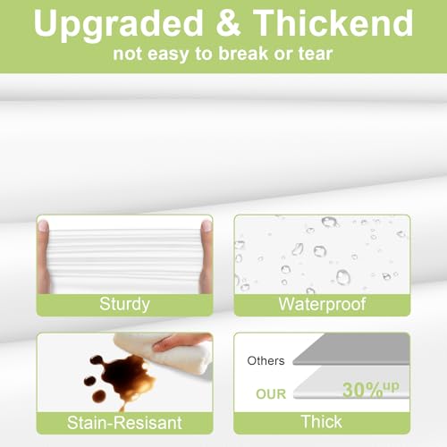 QIKSION Disposable White Tablecloths, 54x108 Inch, 2 Pack