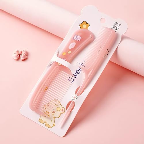 Jeletonp Mini Hair Comb Set - Cute Pink Fine Tooth and Rat Tail Combs