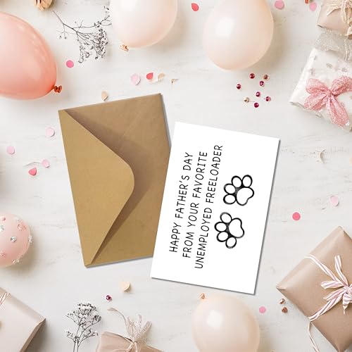 Funny Dog Dad Card with Envelope & Sticker - 4" x 6"