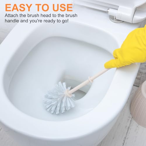 uxcell 3 Pack Toilet Brush Replacement Heads - Round Ball-Shaped, White, 12mm Diameter