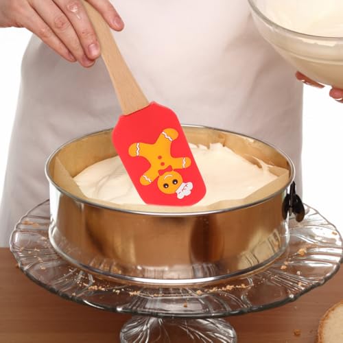 Christmas Gingerbread Silicone Spatula - Red Baking Tool, 10 Inch, Variation 25.50X5X1 CM