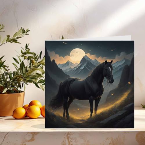 Horse Greeting Card - Equestrian Birthday Card 145mm x 145mm