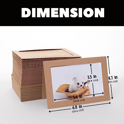 Kraft Photo Frame Cards with Envelopes 4x6 Set for Gifts & DIY - 200 pcs
