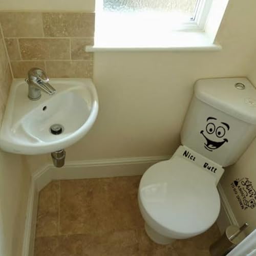 Funny Toilet Stickers Set - Please Seat Yourself & Close Lid Decals