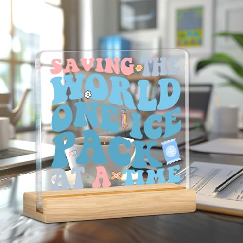 School Nurse Acrylic Desktop Sign - Funny RN Gift Idea, Style J