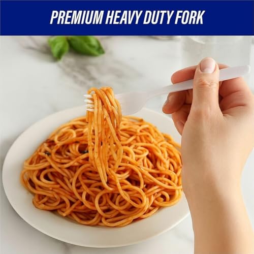 Genuine Joe Heavyweight Disposable White Plastic Forks - 4000 Pack
