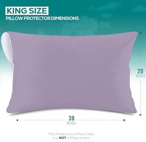 Utopia Bedding King Size Waterproof Pillow Protectors - Lavender, Set of 2