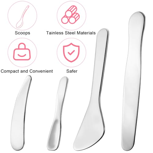 6pcs Mini Stainless Steel Makeup Spatula Set for Skincare