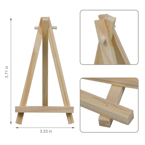 Mini Wooden Display Easels - Set of 2 Natural Wood Tabletop Stands