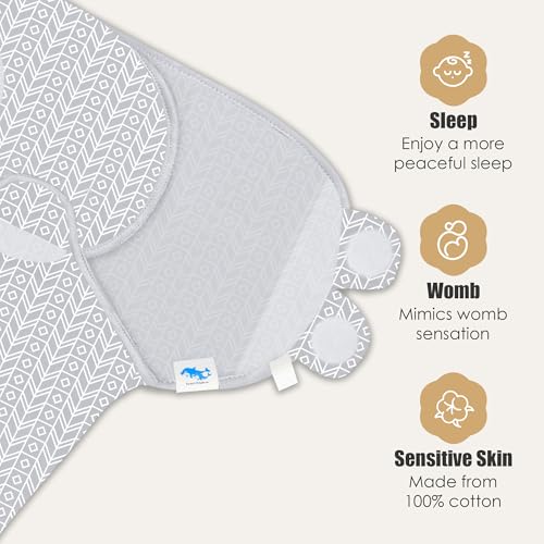 Sweet Dolphin Baby Swaddle Sleep Sacks 3-Pack - Grey, 0-3 Months