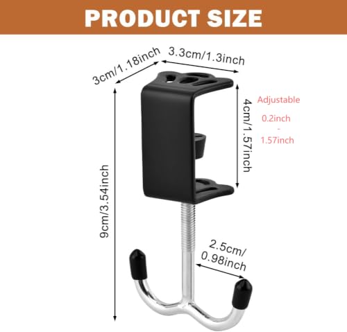Adjustable Desk Hook Set - 3 Heavy-Duty Handbag Hangers