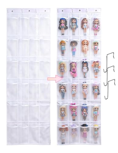 Zebrabox Hanging Over Door Toy Storage Organizer with 24 Pockets - White