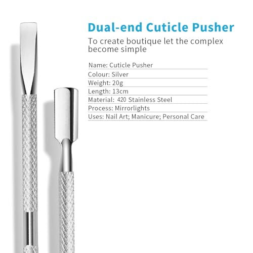 HaimiLiya Stainless Steel Dual-End Cuticle Pusher and Gel Polish Remover