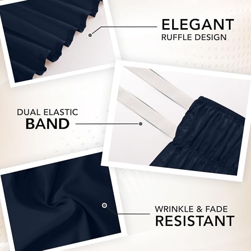 King Bed Skirt with Easy Fit Elastic Belt - 16 Inch Drop, Grey