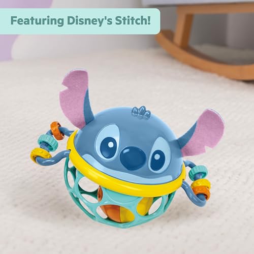 Disney Baby Stitch Oball Rattle for Infants 0-6 Months - Sensory & Grasp Toy