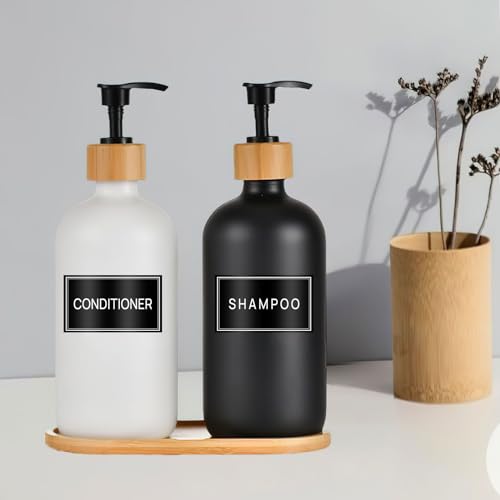 24PCS Waterproof Bathroom Labels for Soap & Shampoo Dispensers