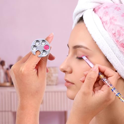 5-Pack Stainless Steel Nail Art Palette Ring Set for Polish Mixing