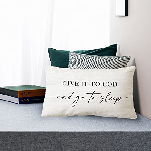 Sidhua 12x20 Inch Religious Pillowcase - 'Give It to God' Design