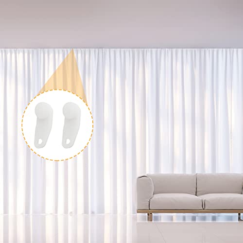 Litoexpe 50-Piece White Curtain Track Glider Hooks for Easy Installation