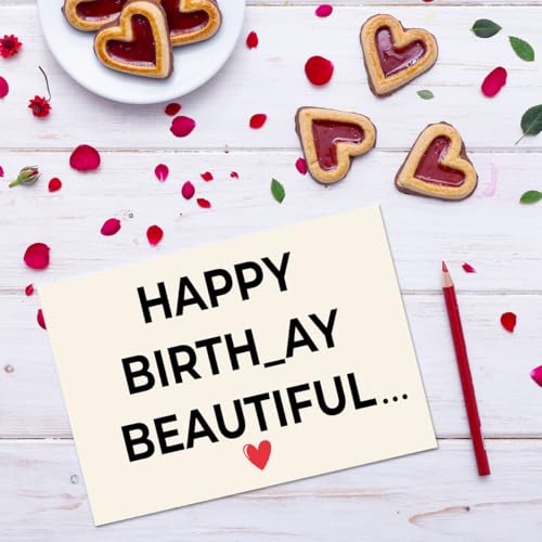 Funny Naughty Birthday Card for Wife or Girlfriend - Double Sided