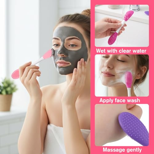 5-Pack 2-in-1 Facial Cleansing Brush & Silicone Mask Applicator