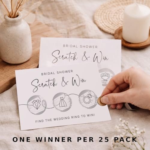 Bridal Shower Scratch-Off Game - Find the Wedding Ring for 25 Guests