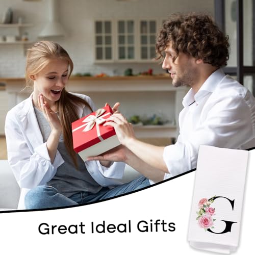 Monogrammed Hand Towels with Initial G - Personalized Gifts