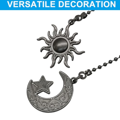 Bronze Sun and Moon Ceiling Fan Pull Chain Set, 2PCS