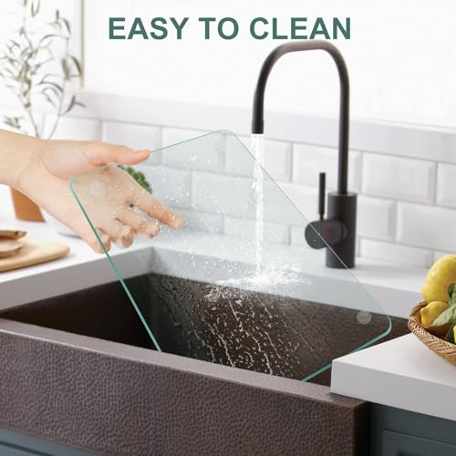 KimiDitt Tempered Glass Cutting Board, 12x8 Inch Small Kitchen Chopping Mat