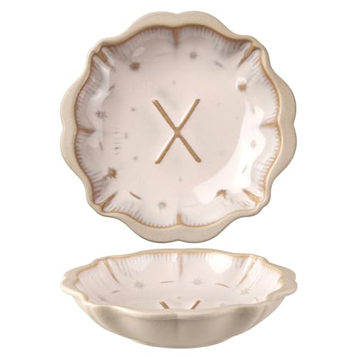 Meideal Ceramic Soy Sauce Dish 2 Oz Beige Dipping Bowls Set of 2