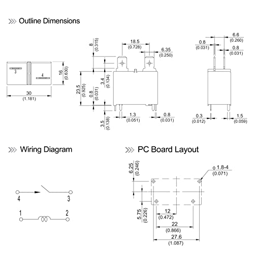 Song Chuan 891WP 12VDC 25A Power Relay for HVAC and Appliance Control
