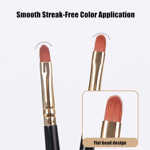Glohscve 4 PCS Professional Lip Brushes with Caps - Travel Makeup Wand Set