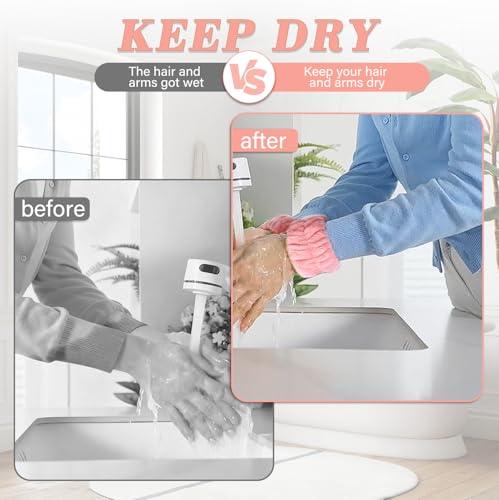 Crosize 6Pcs Microfiber Face Washing Wristbands for Women Spa Towel Bands