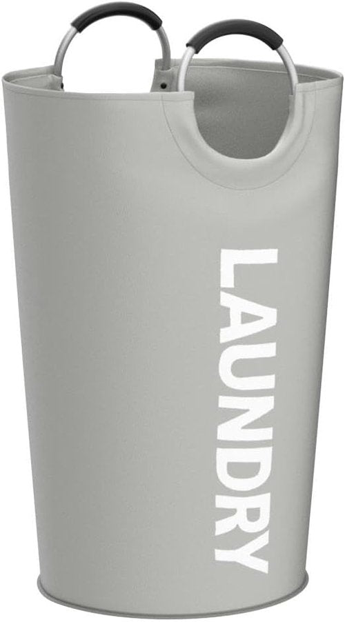 DOKEHOM Large 95L Laundry Basket - Collapsible Freestanding Hamper in Grey for Easy Storage