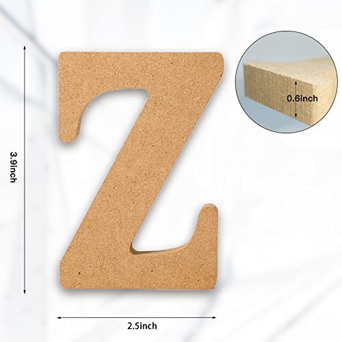 Unfinished Wooden Letters for DIY Wall Decor - 4 Inch Craft Letters