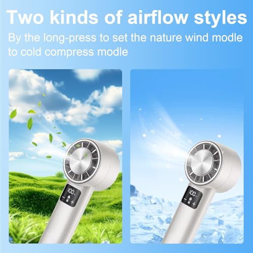 Poyiccot Portable Handheld Fan with Digital Display, 3000mAh Rechargeable, 1-199 Speed for Home, Office, Travel