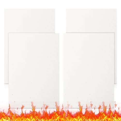 High Temperature Ceramic Fiber Gasket Paper - Fireproof Insulation Sheets (4 Pack)