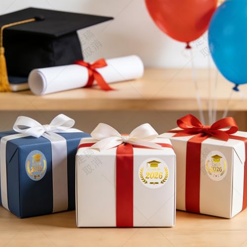 Class of 2026 Graduation Stickers - 120pcs Gold Foil Seals