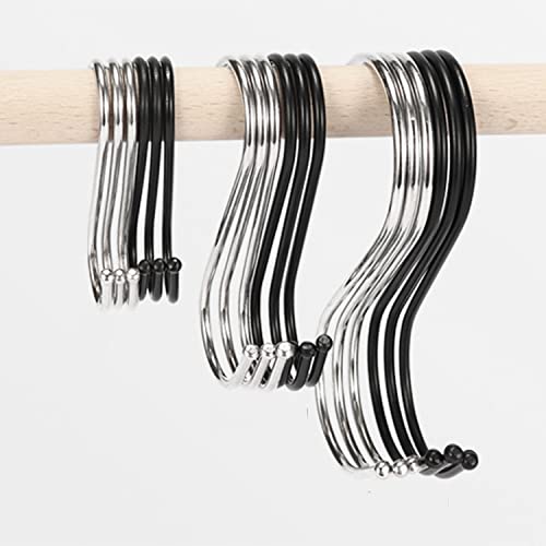 Lansonee 10-Piece Stainless Steel S-Shaped Hooks for Kitchen and Bathroom Storage, Large Size