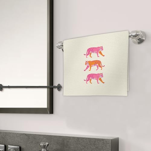 Pink Tiger Decor Hand Towels - Trendy Preppy Kitchen Towels (Color-2, 16x24 Inch)