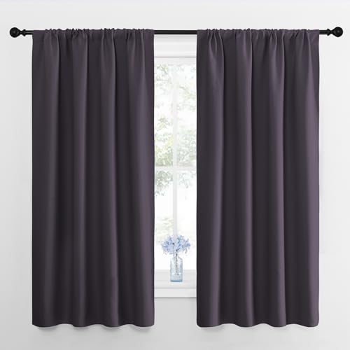 NICETOWN Greyish Purple Blackout Curtains, 42" x 63" - 2 Panels
