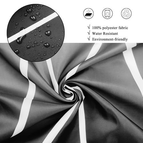 Black Ombre Striped Shower Curtain, 72"x72" Waterproof Fabric