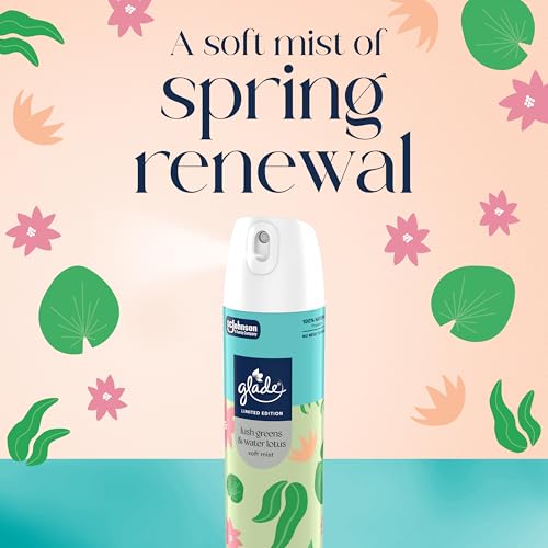 Glade Soft Mist Air Freshener Spray - Lush Greens & Water Lotus, 6 Pack
